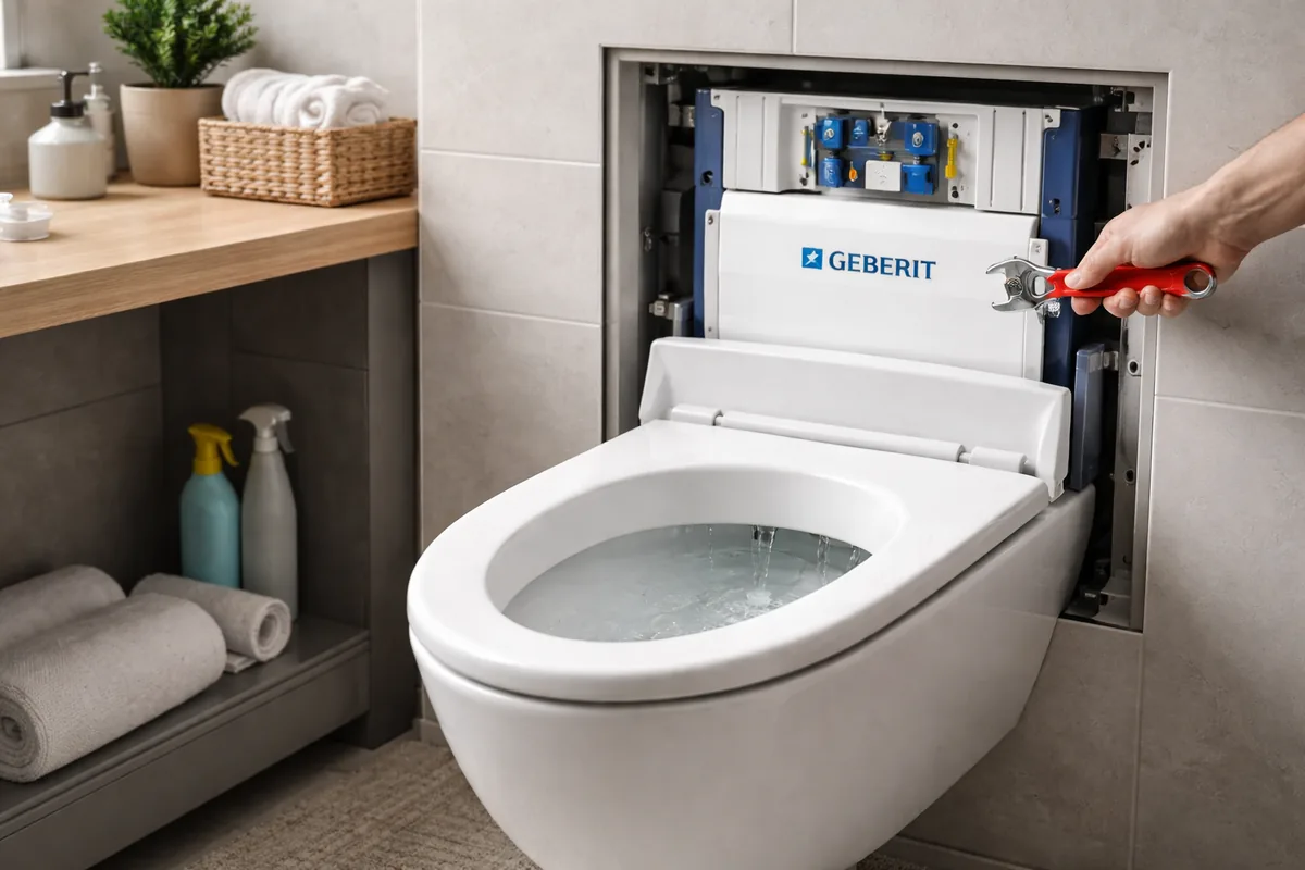 WC suspendu Geberit qui fuit dans la cuvette : comment réparer ?